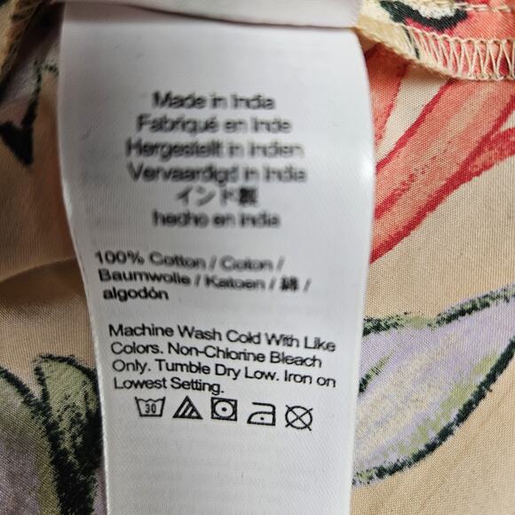 J.Crew Keyhole Cotton Poplin Maxi Dress Tropical Floral Vacation Boho Size 12 - Picture 14 of 16